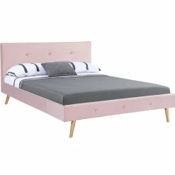 IDMarket Lit style scandinave 140x190 cm rose* Collection Scandinave|Chambre Complète Adulte