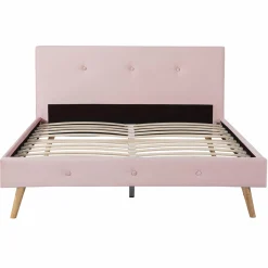 IDMarket Lit style scandinave 140x190 cm rose* Collection Scandinave|Chambre Complète Adulte