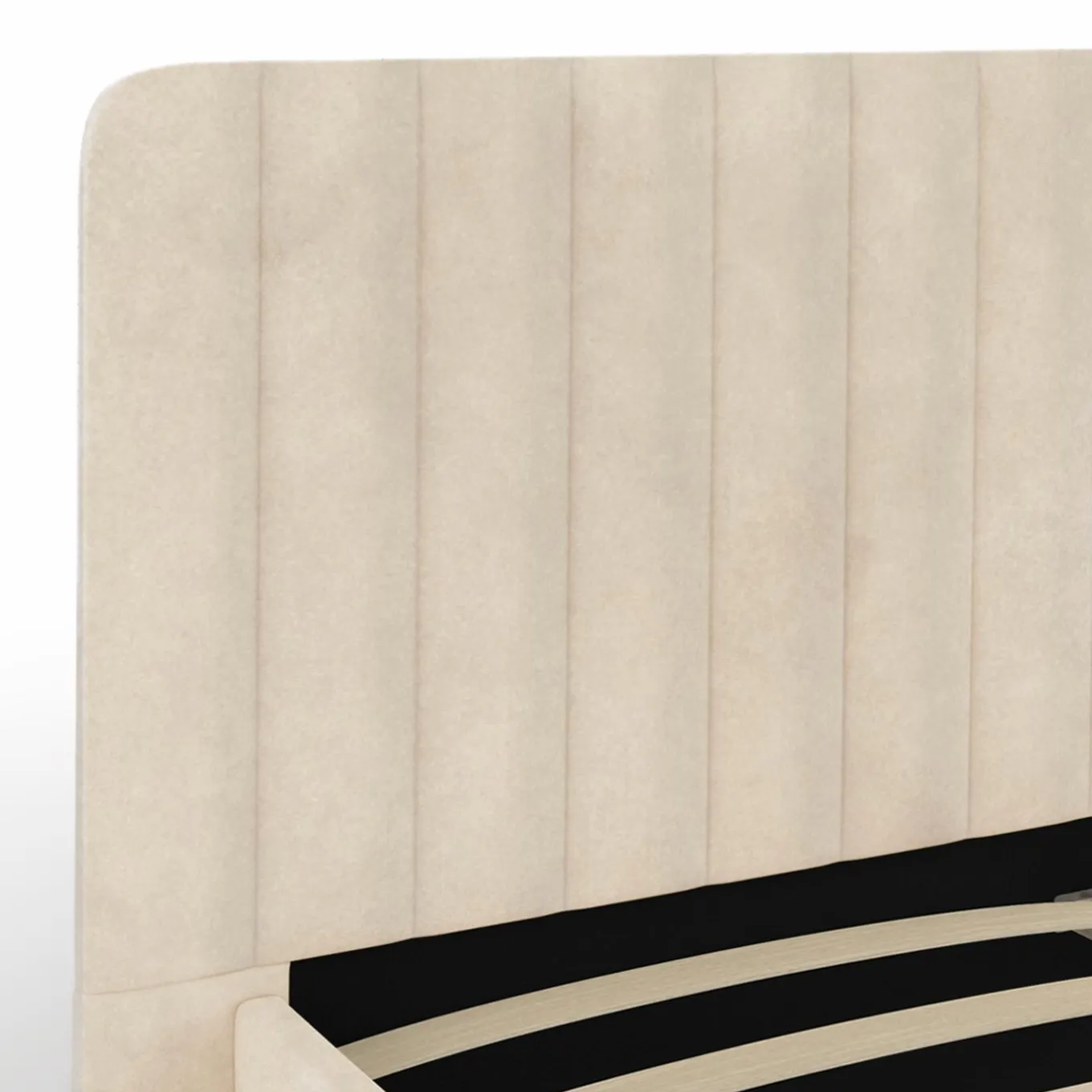 IDMarket Lit 140x190 cm avec tête de lit et sommier en velours beige* Lits Avec Sommier|Chambre Complète Adulte