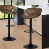 IDMarket Lot 2 tabourets de bar marron réglables* Collection Vintage|Tabourets De Bar