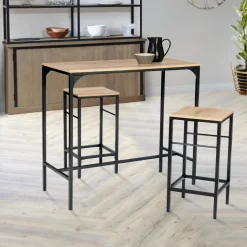 IDMarket Lot 2 tabourets de bar style industriel bois et métal* Collection Industrielle|Tabourets De Bar