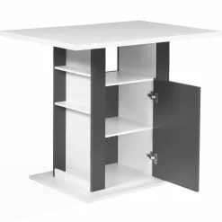 IDMarket Îlot central bois blanc et gris 110 cm* Meubles Hauts|Collection Design