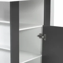 IDMarket Îlot central bois blanc et gris 110 cm* Meubles Hauts|Collection Design