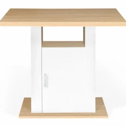 IDMarket Îlot central bois blanc et imitation hêtre 110 cm* Meubles Hauts|Collection Design