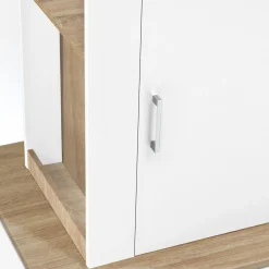 IDMarket Îlot central bois blanc et imitation hêtre 110 cm* Meubles Hauts|Collection Design