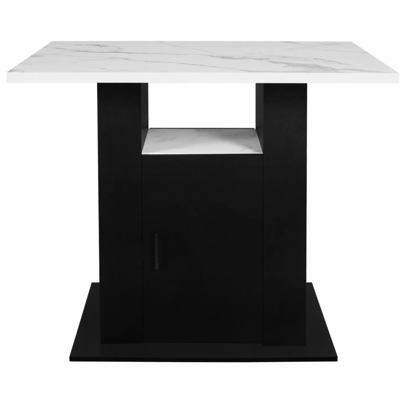 IDMarket Îlot central effet marbre et bois noir 110 cm* Collection Design|Collection Moderne