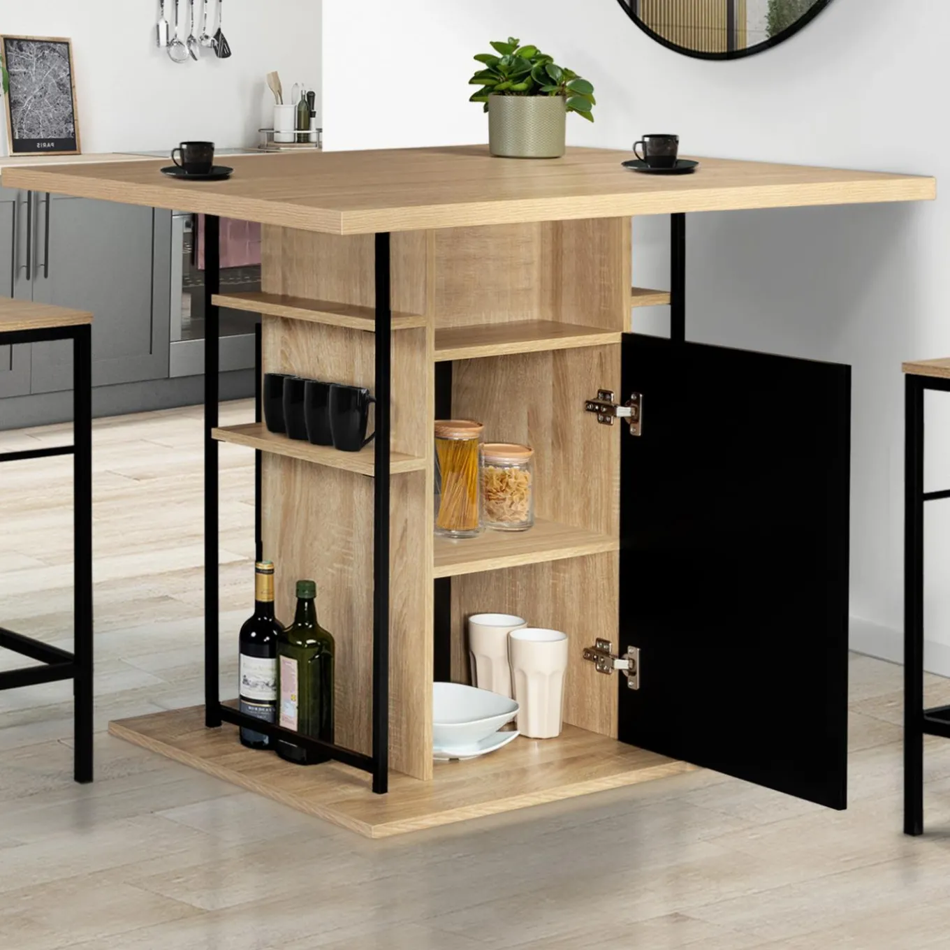 IDMarket Îlot central industriel* Meubles Hauts|Collection Design