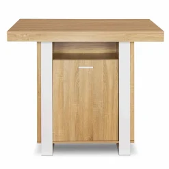 IDMarket Îlot central industriel bois blanc et imitation hêtre 110 cm* Collection Design|Collection Moderne