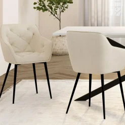 IDMarket Lot chaises et fauteuils de table beige* Collection Design|Collection Contemporaine