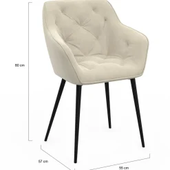 IDMarket Lot chaises et fauteuils de table beige* Collection Design|Collection Contemporaine