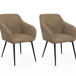 IDMarket Lot chaises et fauteuils de table taupe* Collection Vintage|Chaises