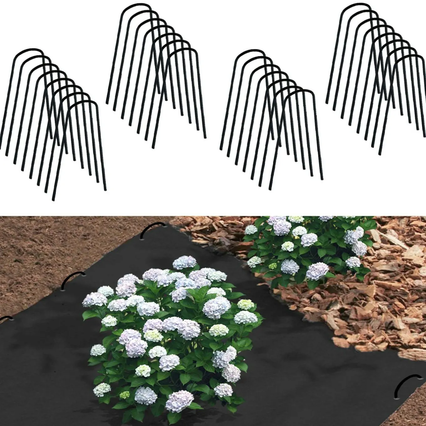 IDMarket Lot de 30 agrafes pour toile de paillage 10 CM format en U* Entretien Du Jardin Et Accessoires