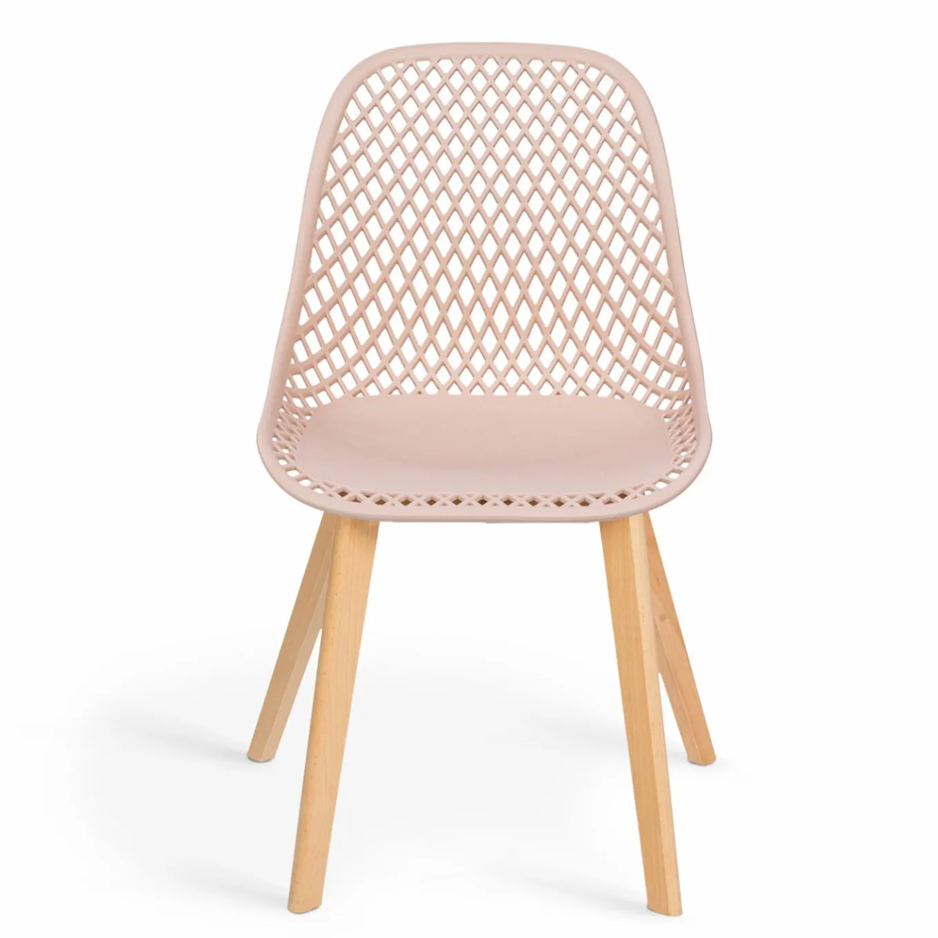 IDMarket Lot de 4 chaises ajourées dépareillées pastel design scandinave* Collection Scandinave|Salle À Manger Complète