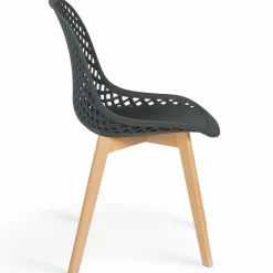 IDMarket Lot de 4 chaises ajourées grises design* Collection Scandinave|Salle À Manger Complète