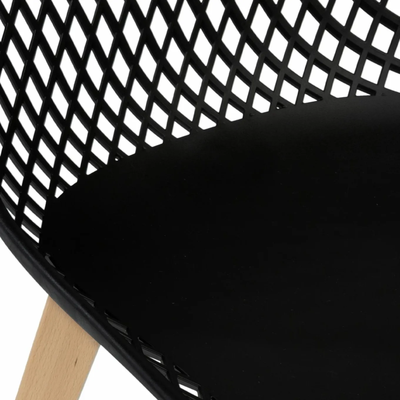 IDMarket Lot de 4 chaises ajourées noires design* Collection Scandinave|Salle À Manger Complète