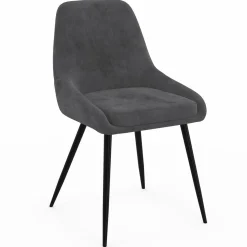 IDMarket Lot de 6 chaises avec accoudoirs en velours gris foncé* Collection Vintage|Chaises