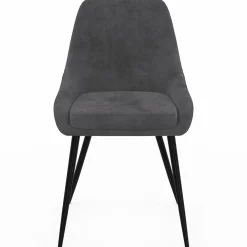 IDMarket Lot de 6 chaises avec accoudoirs en velours gris foncé* Collection Vintage|Chaises