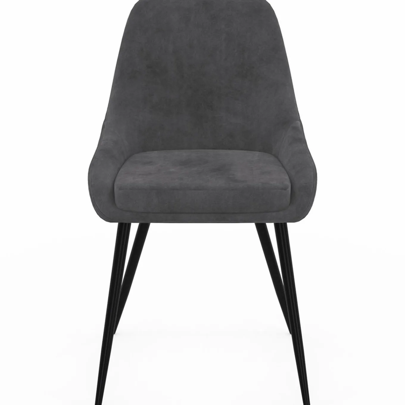 IDMarket Lot de 6 chaises avec accoudoirs en velours gris foncé* Collection Vintage|Chaises