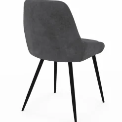 IDMarket Lot de 6 chaises avec accoudoirs en velours gris foncé* Collection Vintage|Chaises