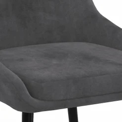 IDMarket Lot de 6 chaises avec accoudoirs en velours gris foncé* Collection Vintage|Chaises