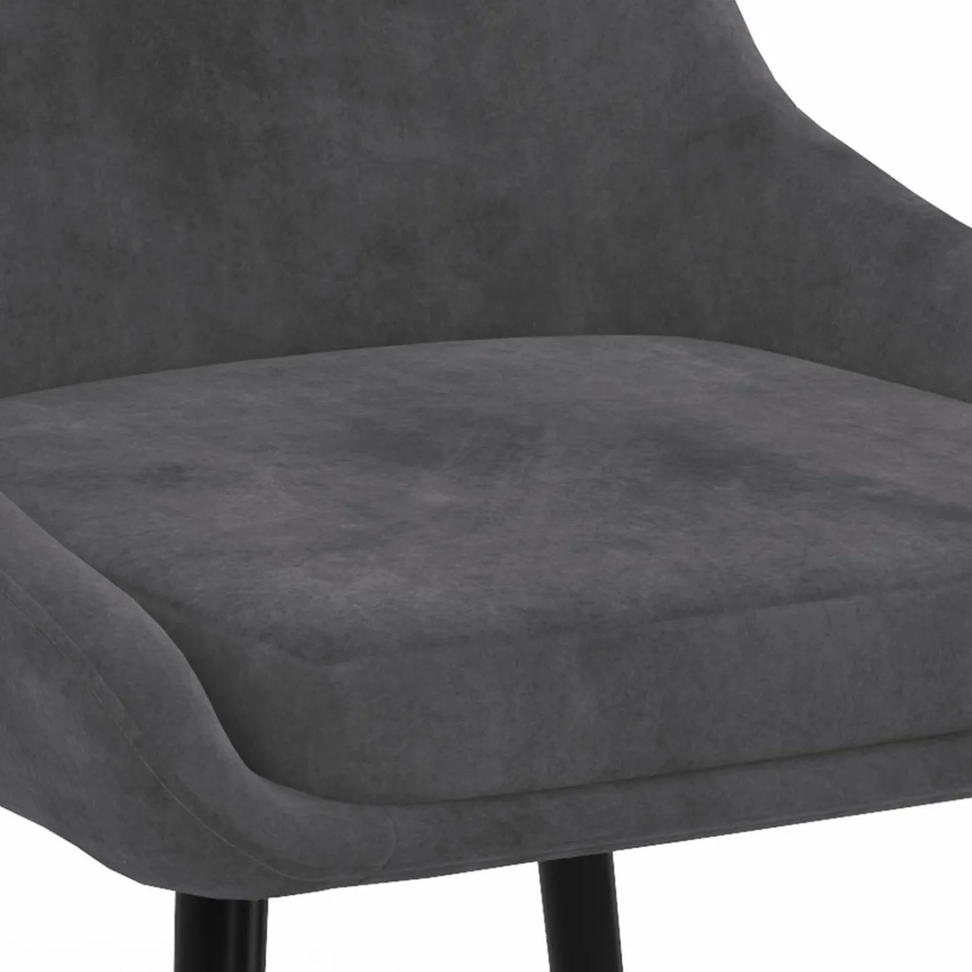 IDMarket Lot de 6 chaises avec accoudoirs en velours gris foncé* Collection Vintage|Chaises