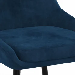 IDMarket Lot de 4 chaises avec accoudoirs en velours bleu* Collection Vintage|Salle À Manger Complète