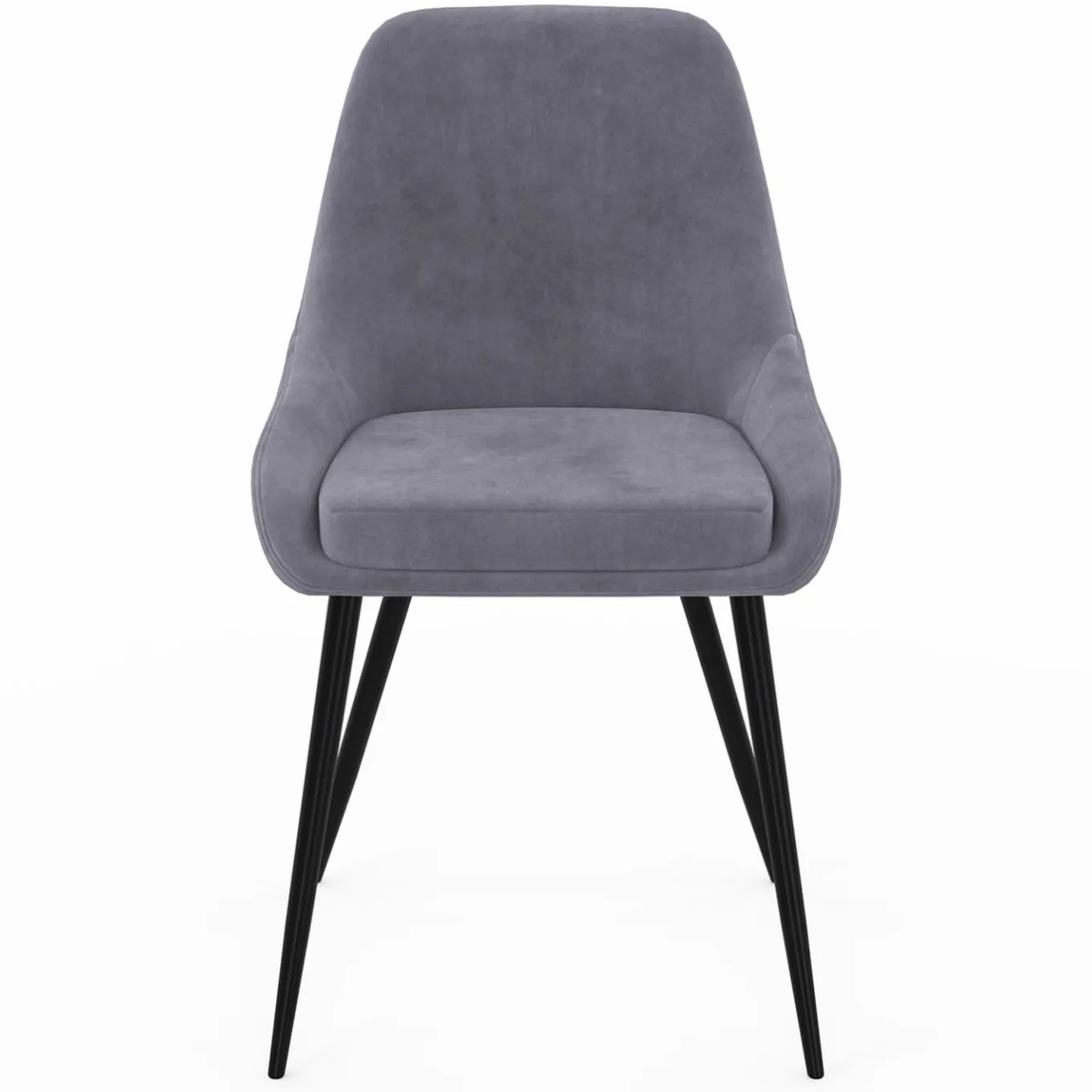 IDMarket Lot de 4 chaises avec accoudoirs en velours gris clair* Collection Vintage|Salle À Manger Complète