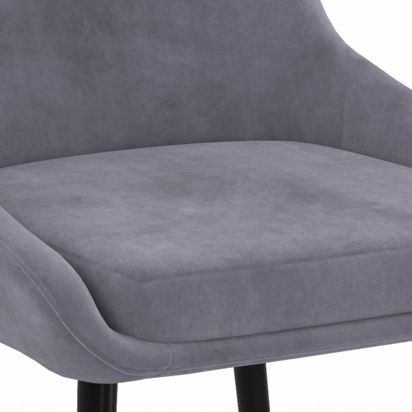 IDMarket Lot de 4 chaises avec accoudoirs en velours gris clair* Collection Vintage|Salle À Manger Complète