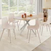 IDMarket Lot de 6 chaises beige avec pieds en métal* Collection Design|Tables Et Chaises