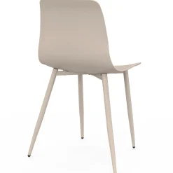 IDMarket Lot de 6 chaises beige avec pieds en métal* Collection Design|Tables Et Chaises