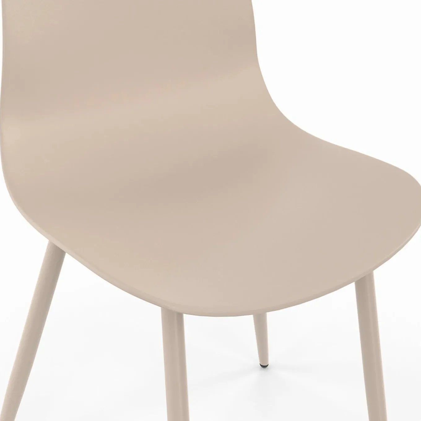 IDMarket Lot de 6 chaises beige avec pieds en métal* Collection Design|Tables Et Chaises