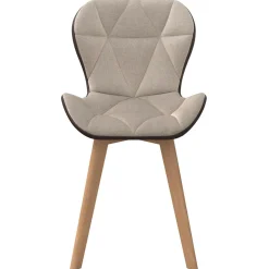 IDMarket Lot de 4 chaises bi-matière en tissu et PU marron et taupe pour salle à manger* Collection Scandinave|Chaises