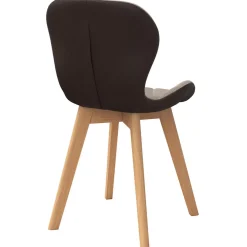 IDMarket Lot de 4 chaises bi-matière en tissu et PU marron et taupe pour salle à manger* Collection Scandinave|Chaises
