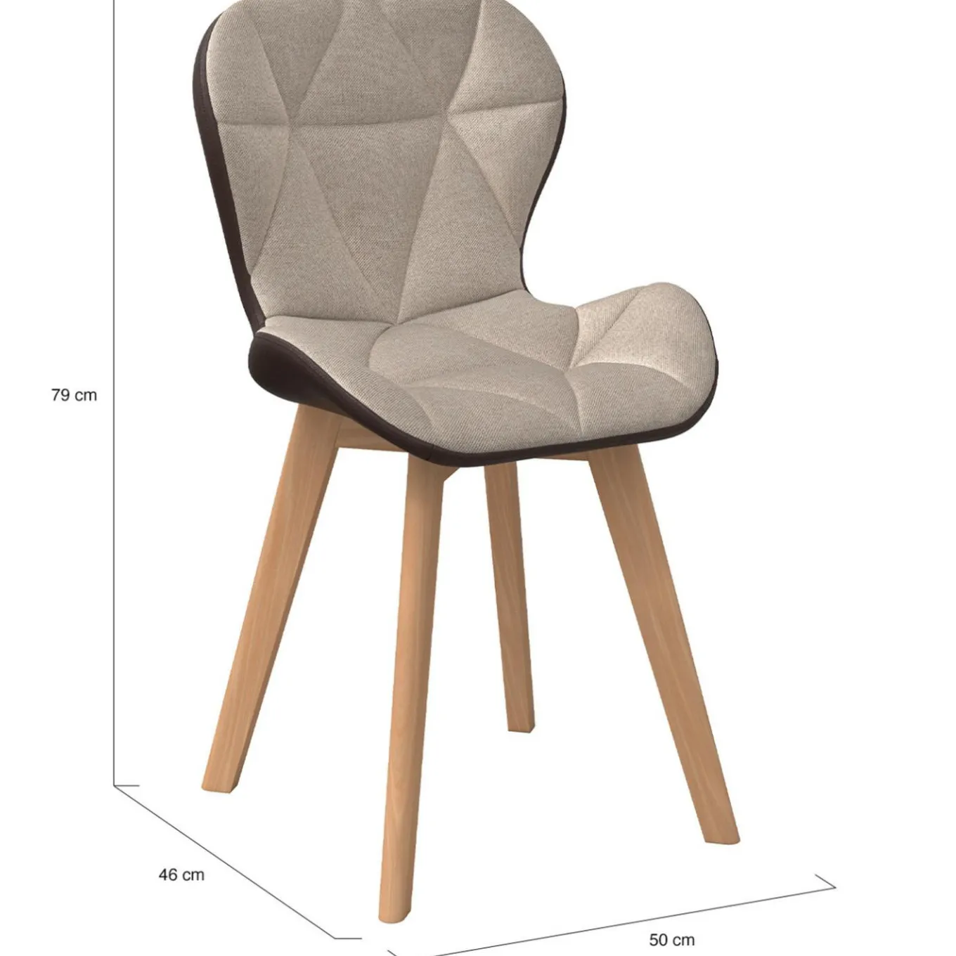 IDMarket Lot de 4 chaises bi-matière en tissu et PU marron et taupe pour salle à manger* Collection Scandinave|Chaises