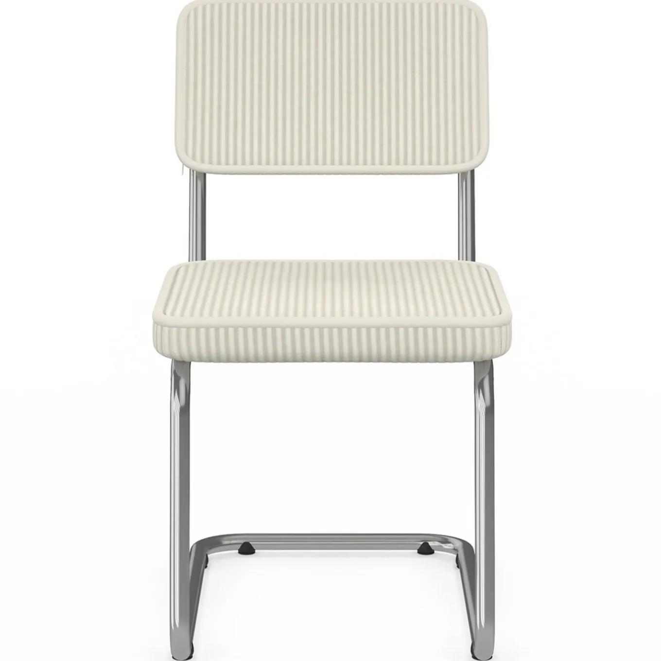 IDMarket Lot de 4 chaises cantilever en velours côtelé beige et pied métal* Chaises|Tables Et Chaises