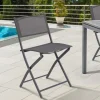 IDMarket Lot de 6 chaises de jardin pliantes gris anthracite en métal et textilène* Salons De Jardin