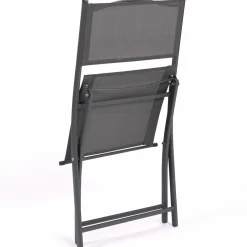 IDMarket Lot de 6 chaises de jardin pliantes gris anthracite en métal et textilène* Salons De Jardin