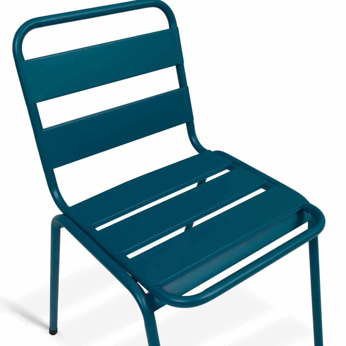 IDMarket Lot de 6 chaises de jardin empilables en acier gris anthracite, noir et bleu* Salons De Jardin