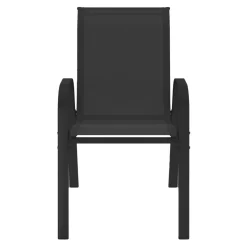 IDMarket Lot de 6 chaises de jardin empilables en métal noir et textilène* Salons De Jardin