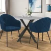 IDMarket Lot de 2 chaises de salle à manger design en velours bleu canard* Collection Vintage|Tables Et Chaises