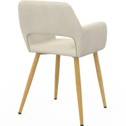IDMarket Lot de 2 chaises de salle à manger, fauteuils de table en velours beige* Meubles En Bois|Chaises De Bureau Et Accessoires