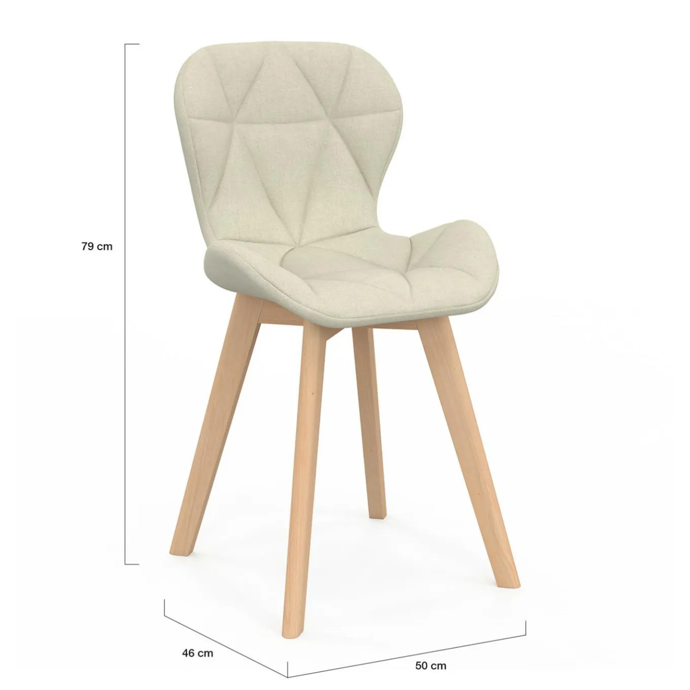 IDMarket Lot de 4 chaises en tissu beige design pour salle à manger* Collection Moderne|Collection Scandinave