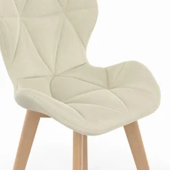 IDMarket Lot de 4 chaises en tissu beige design pour salle à manger* Collection Moderne|Collection Scandinave