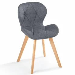 IDMarket Lot de 4 chaises en tissu gris foncé design pour salle à manger* Collection Moderne|Collection Scandinave