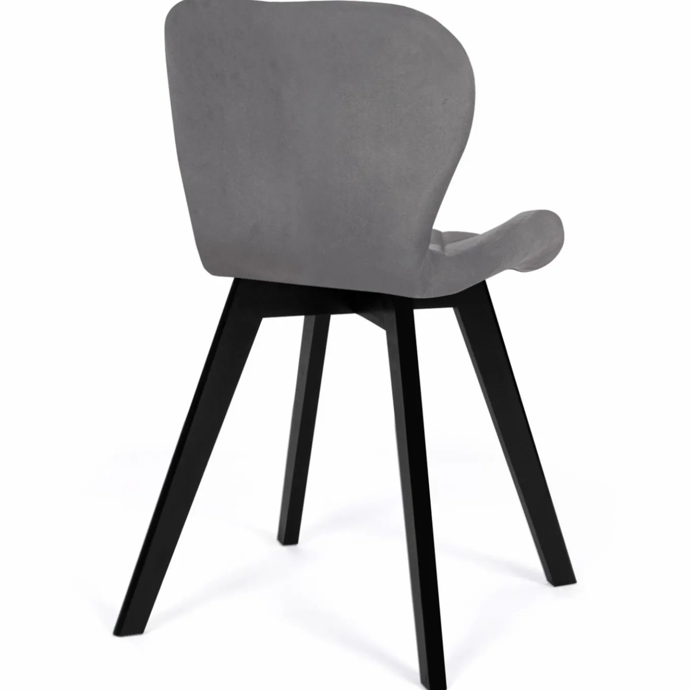 IDMarket Lot de 4 chaises en velours gris clair avec pieds noirs assise matelassée* Chaises|Tables Et Chaises
