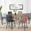 IDMarket Lot de 6 chaises en velours couleur pastel bleu, rose et gris matelassées* Collection Vintage|Collection Moderne