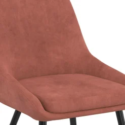 IDMarket Lot de 4 chaises en velours terracotta avec accoudoirs* Chaises|Collection Moderne