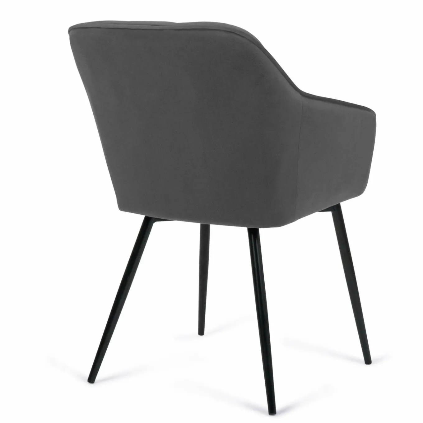 IDMarket Lot de 2 chaises en velours gris avec accoudoirs* Collection Vintage|Collection Moderne