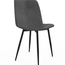 IDMarket Lot de 6 chaises en velours gris foncé, gris clair, beige, noir et patchworks x2 pour salle à manger* Collection Moderne|Salle À Manger Complète