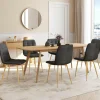 IDMarket Lot de 6 chaises en velours gris foncé pied effet bois pour salle à manger* Chaises|Tables Et Chaises